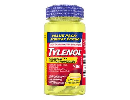 Tylenol Arthritis Pain 650 mg, 170 Caplets: Fast & Long-Lasting Relief for Arthritis Pain