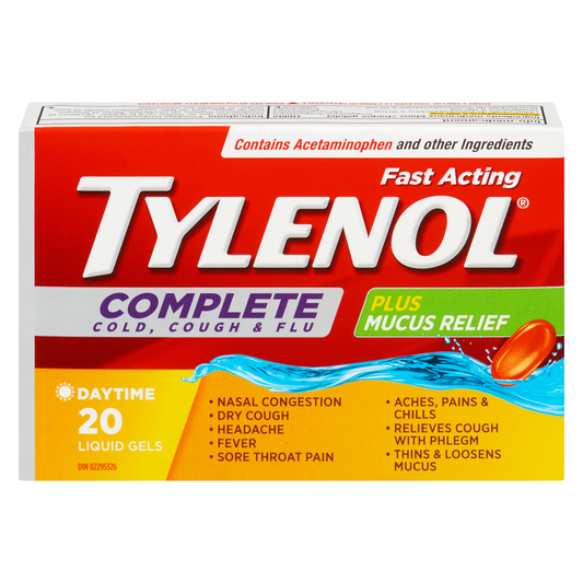 Tylenol Fast Acting Complete Plus Mucus Relief, 20 Liquid Gels