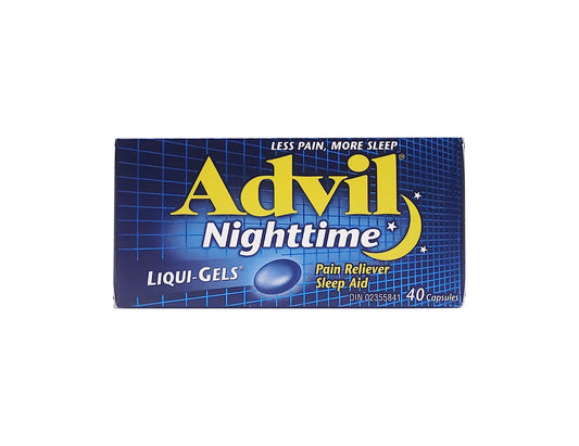 Advil Nighttime Liqui-Gels, 40 Capsules: Pain Relief & Sleep Aid