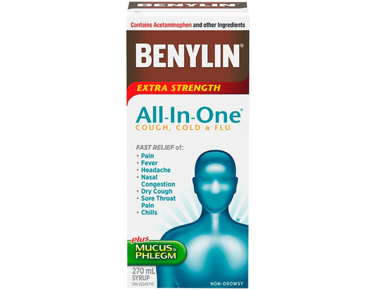 Benylin All-In-One plus Mucus & Phlegm Extra Strength Syrup – 180 mL