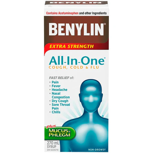 Benylin All-In-One plus Mucus & Phlegm Extra Strength Syrup – 180 mL