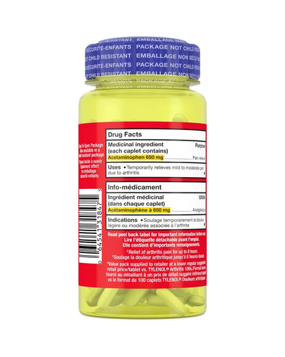 Tylenol Arthritis Pain 650 mg, 170 Caplets: Fast & Long-Lasting Relief for Arthritis Pain