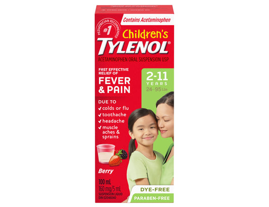 Tylenol Children’s Suspension Berry Flavour – 100 mL