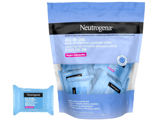 Neutrogena All-in-One Make-Up Removing Cleansing Wipes, 20 Wipes