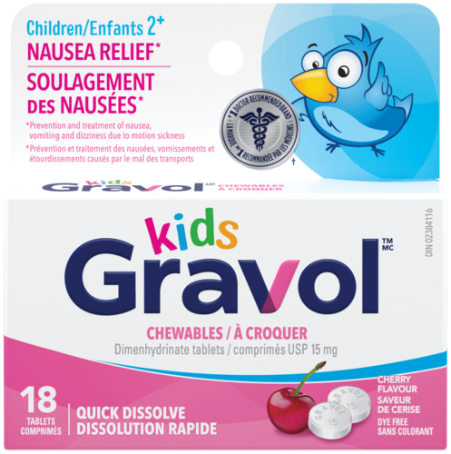 Gravol Kids Chewable Tablets, Cherry 18