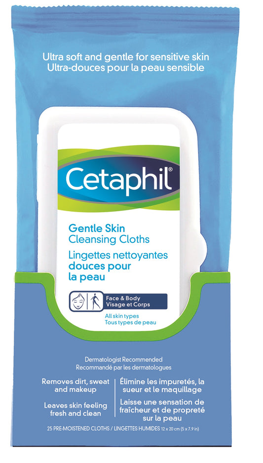 Cetaphil Gentle Skin Cleansing Cloths, 25 Count