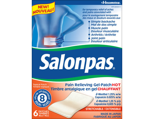 Salonpas Pain Relieving Gel-Patch Hot, 6 Patches
