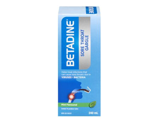 Betadine Sore Throat Gargle Mint Flavoured 240 mL