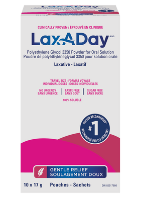 Lax-A-Day Polyethylene Glycol 3350 Powder, 10x17g