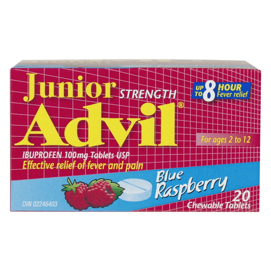 Advil Junior Blue Raspberry, 20 Chewable Tablets