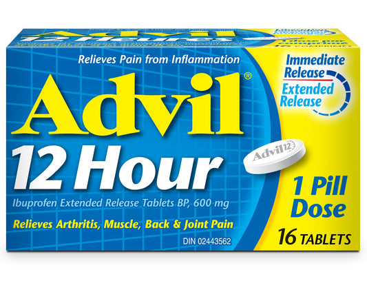 Advil 12 Hours 600mg Tablets – 16 Count