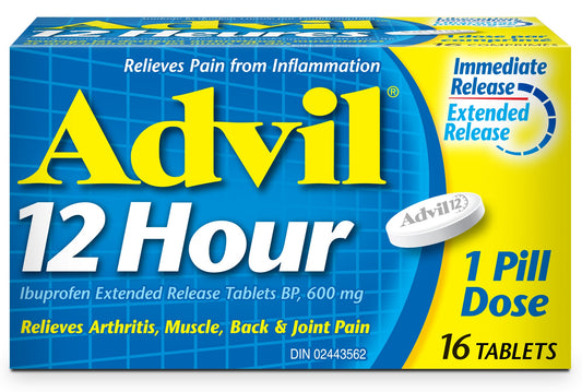 Advil 12 Hours 600mg, 16 Tablets