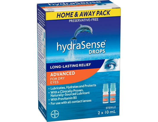 HydraSense Advanced Eye Drops For Dry Eyes, 2 x 10 mL