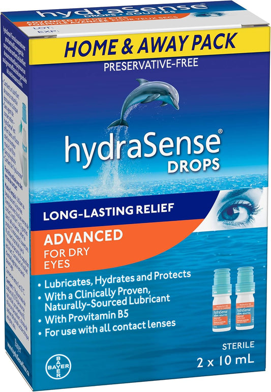 HydraSense Advanced Eye Drops For Dry Eyes Preservative Free 2 x 10 ml