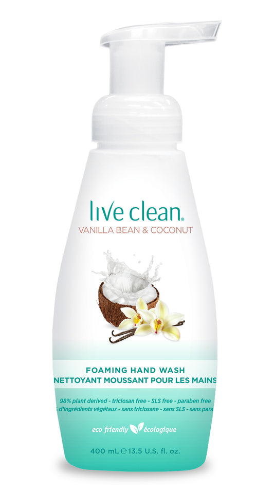 Live Clean Foaming Hand Wash, Vanilla Bean & Coconut 400ml