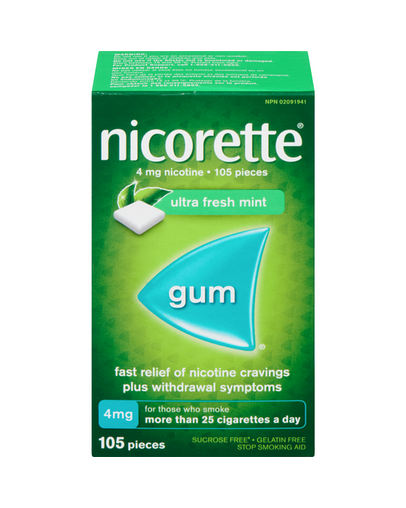 Nicorette Gum, Ultra Fresh Mint 4mg - 105 Pieces