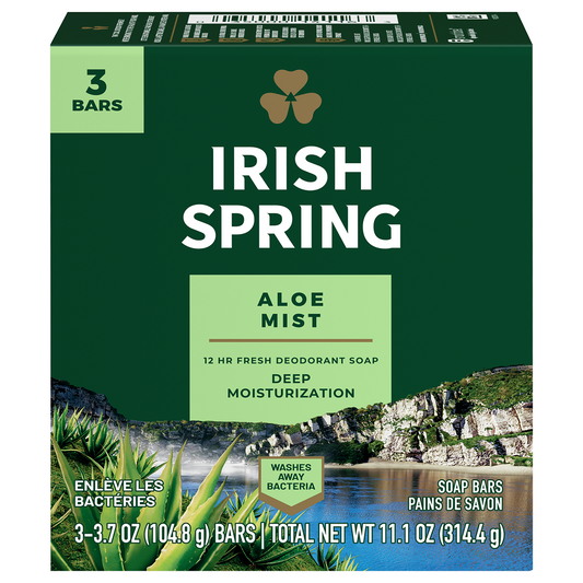 Irish Spring Aloe Mist Soap Bars, 3x104.8g