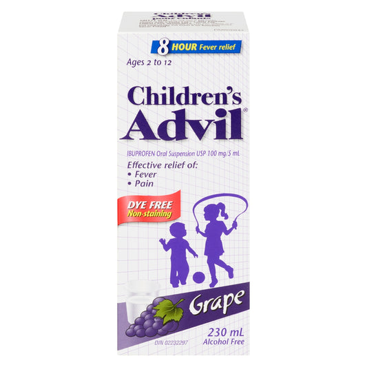 Advil Children’s Suspension, Dye Free Grape 230ml