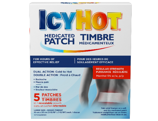 Icy Hot Medicated Patch L, 5 Count - Fast & Targeted Pain Relief