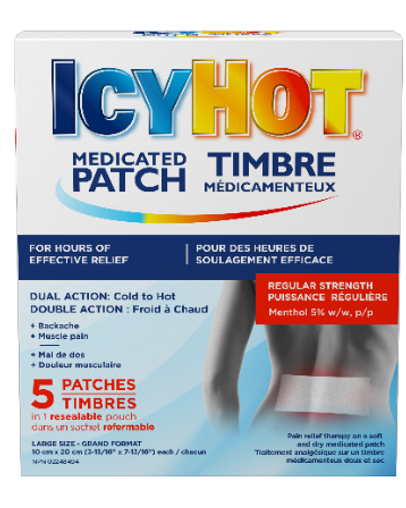 Icy Hot Medicated Patch L, 5 Count - Fast & Targeted Pain Relief