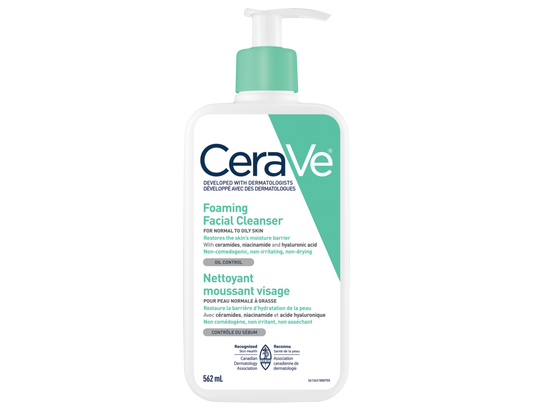 CeraVe Foaming Facial Cleanser with Hyaluronic Acid & 3 Ceramides - 562 mL