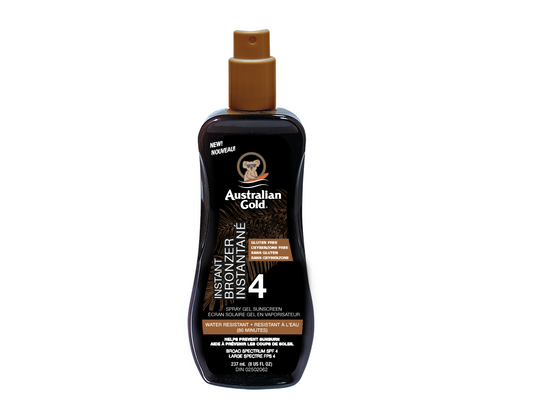 Australian Gold Bronzer Sunscreen Spray Gel SPF 4, 237 mL
