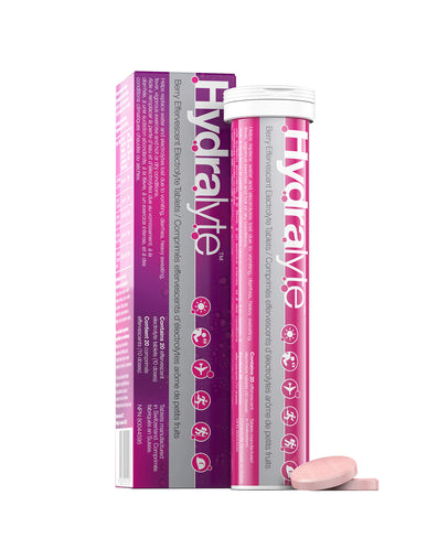 Hydralyte Advanced Berry Flavour Hydration Effervescent Electrolyte Tablets, 20 ct