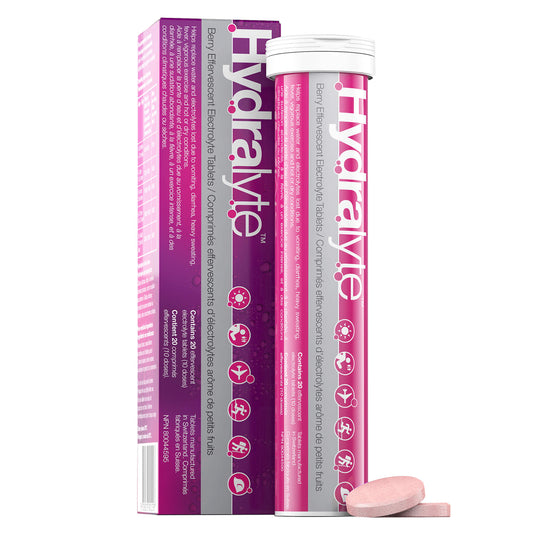 Hydralyte Advanced Hydration Effervescent Electrolyte Tablets, Berry Flavour 20