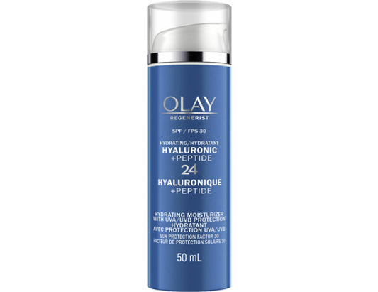 Olay Regenerist Hyaluronic + Peptide 24 Face Moisturizer SPF 30, 50 mL