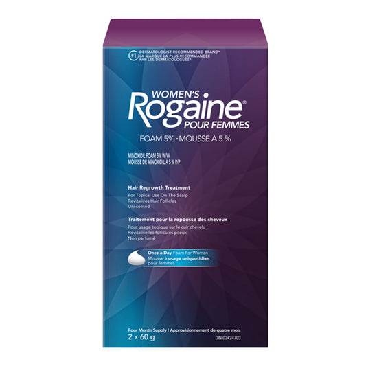 Rogaine Hair Growth Treatment for Women 5% Minoxidil Foam, 2 x 60 g