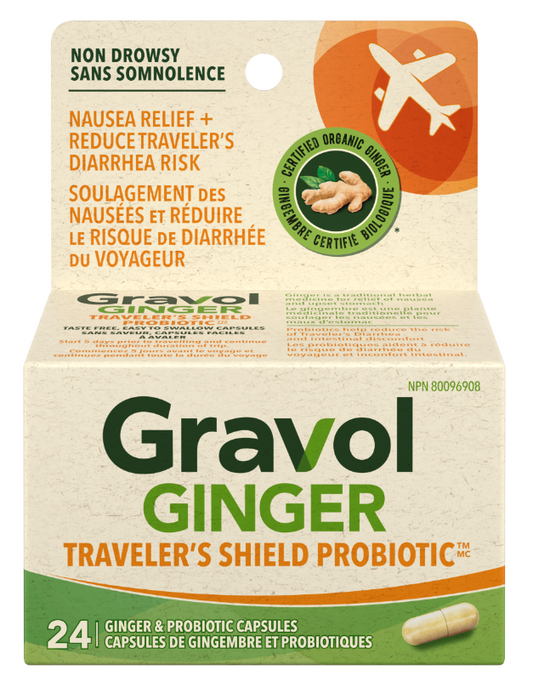 Gravol Ginger Traveler’s Shield Probiotic, 24 Capsules