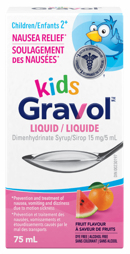 Gravol Kids Liquid, Fruit 75ml