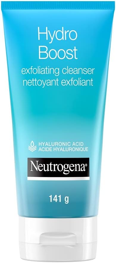 Neutrogena Hydro Boost Exfoliating Face Scrub - Hyaluronic Acid and AHA - Face Cleanser - Non-Comedogenic - 141g