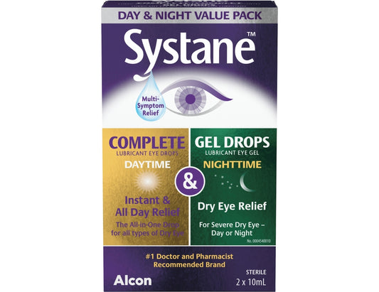 Systane Day + Night Lubricant Eye Drops Value Pack (2 x 10 mL)