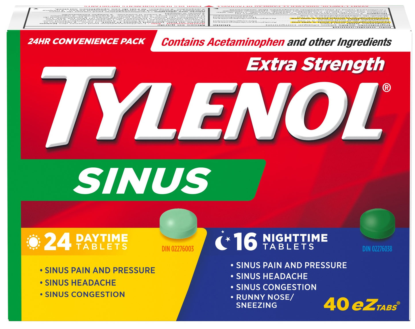 Tylenol Sinus Day/Night eZtabs, 40 Tablets