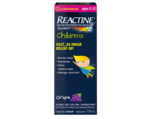 Reactine Children's Allergy Liquid Grape, 118 mL