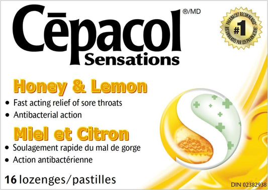 Cepacol Sensations Honey and Lemon, Sore Throat lozenges 36 count