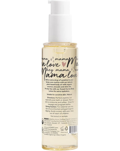 The Honest Company Mom Care Glow On Body Oil, Unscented, 124 mL