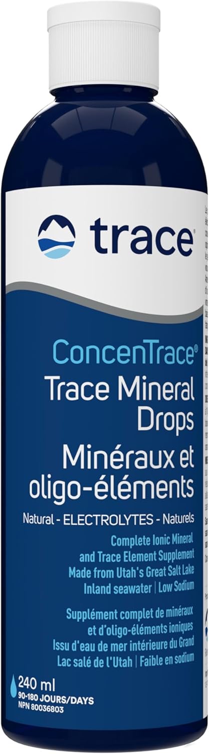 Trace Minerals ConcenTrace Drops | Full Spectrum Minerals | Ionic Liquid Magnesium, Chloride, Potassium | Low Sodium | Energy, Electrolytes, Hydration | 96 Day Supply, 8 fl oz