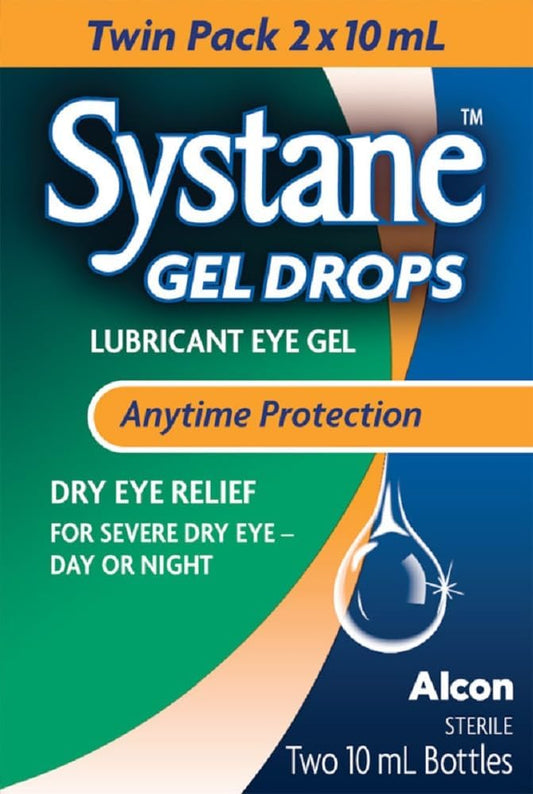 Systane Gel Drops Lubricant Eye Drops Twin Pack, 2x10ml