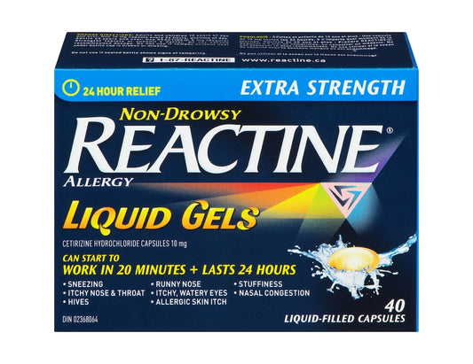 Reactine Extra Strength Liquid Gels 10 mg – 40 Capsules