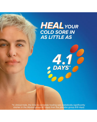 Abreva Cold Sore Treatment Cream Pump, 2g