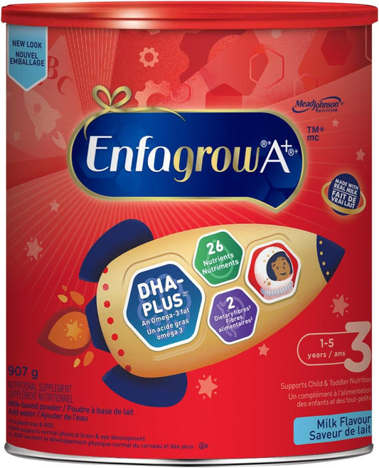 nfagrow A+®, Toddler Nutritional Drink, 26 Nutrients including DHA a type of Omega-3 fat, Age 12-36 months, Milk Flavour Powder, 907g