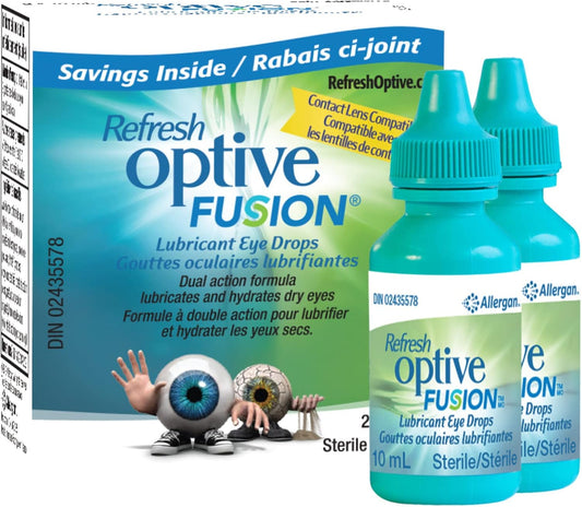 Refresh Optive Fusion Lubricant Eye Drops 10 mL. 2 ct