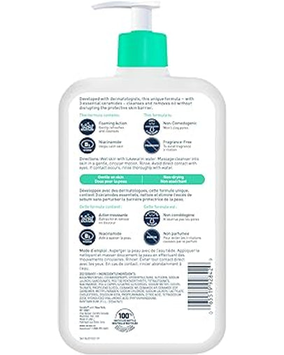CeraVe Foaming Facial Cleanser with Hyaluronic Acid & 3 Ceramides - 562 mL