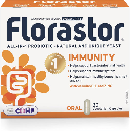 Florastor Immunity Vegetarian Capsules, 30 ct