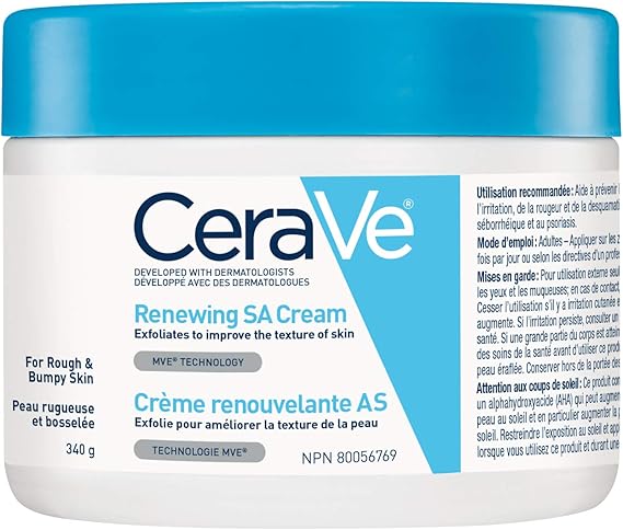 CeraVe Salicylic Acid Cream for Rough and Bumpy Skin, 340g