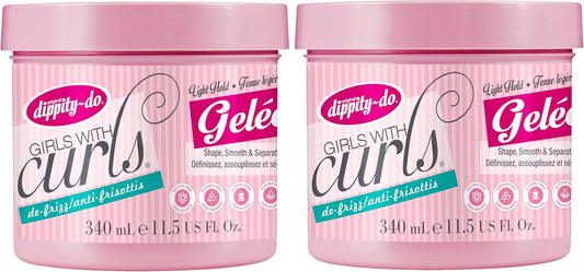 Dippity Do Girls with Curls Light Hold Gelee - Shape, Smoothe & Separate Your Curls - Formulated with Aloe, Vitamin E & Wheat Protein for Frizz-Free & Never Crunchy Curls - 340 mL/11.5 fl oz