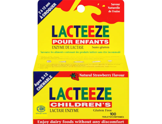 Lacteeze for Children Lactase Enzyme – 100 Tablets