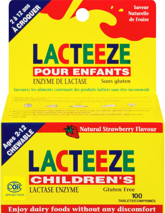 Lacteeze For Children Lactase Enzyme, 100 ct